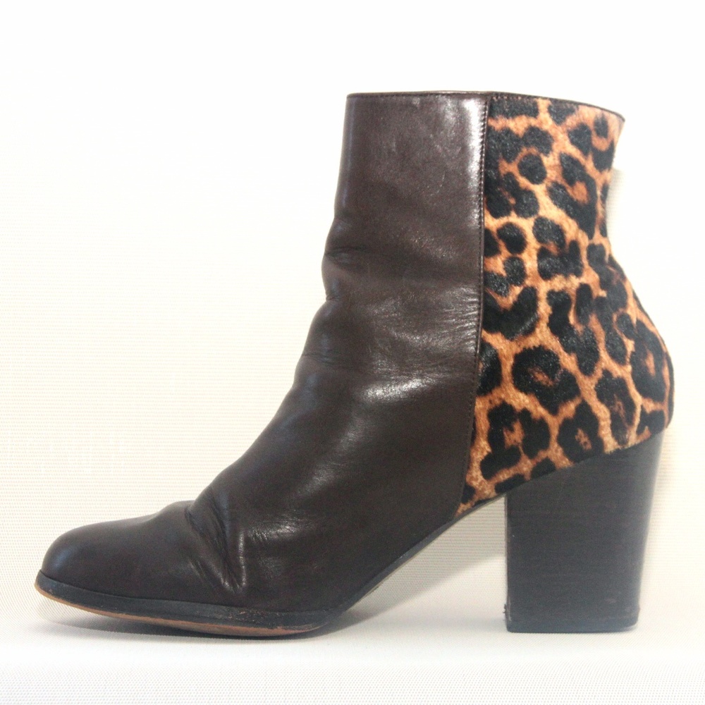 Michael Kors Brown Leopard Calf Hair Ankle Boot