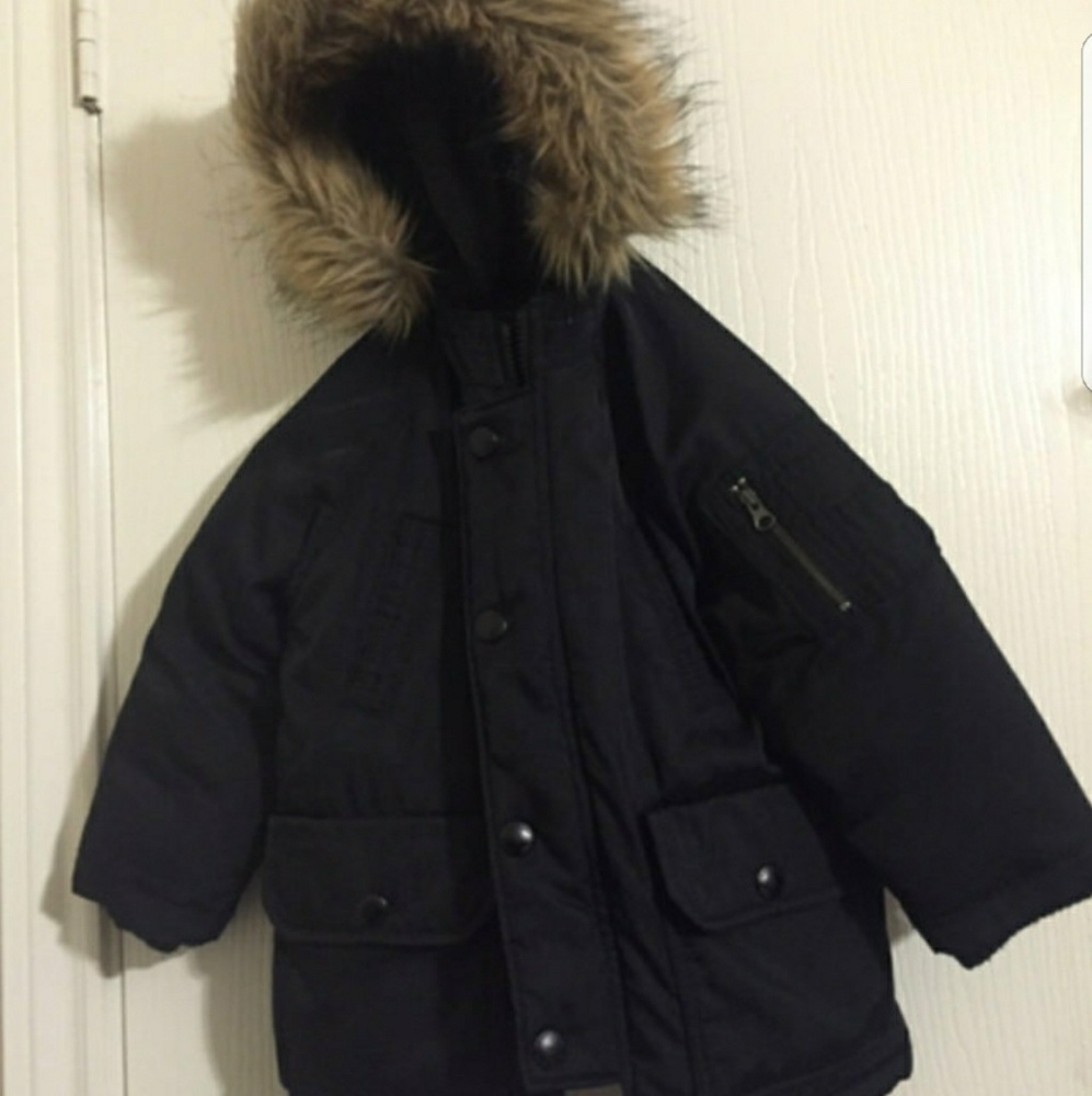 Parka black outerwear jacket