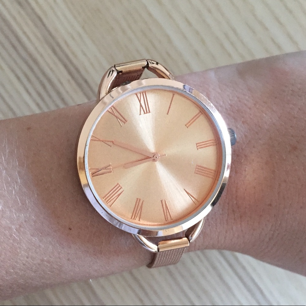 A elegant rose gold watch