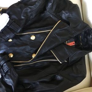 Balmain for H&M Leather Biker Jacket