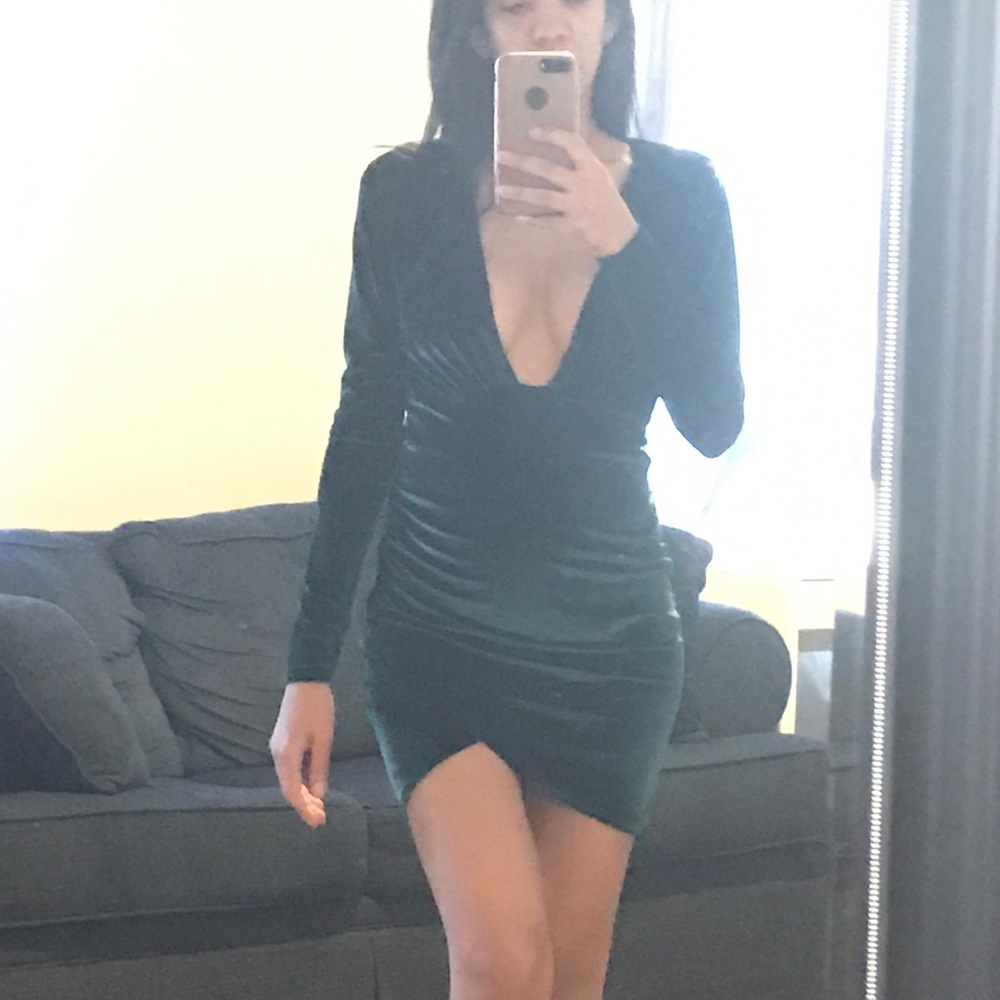 Velvet green dress