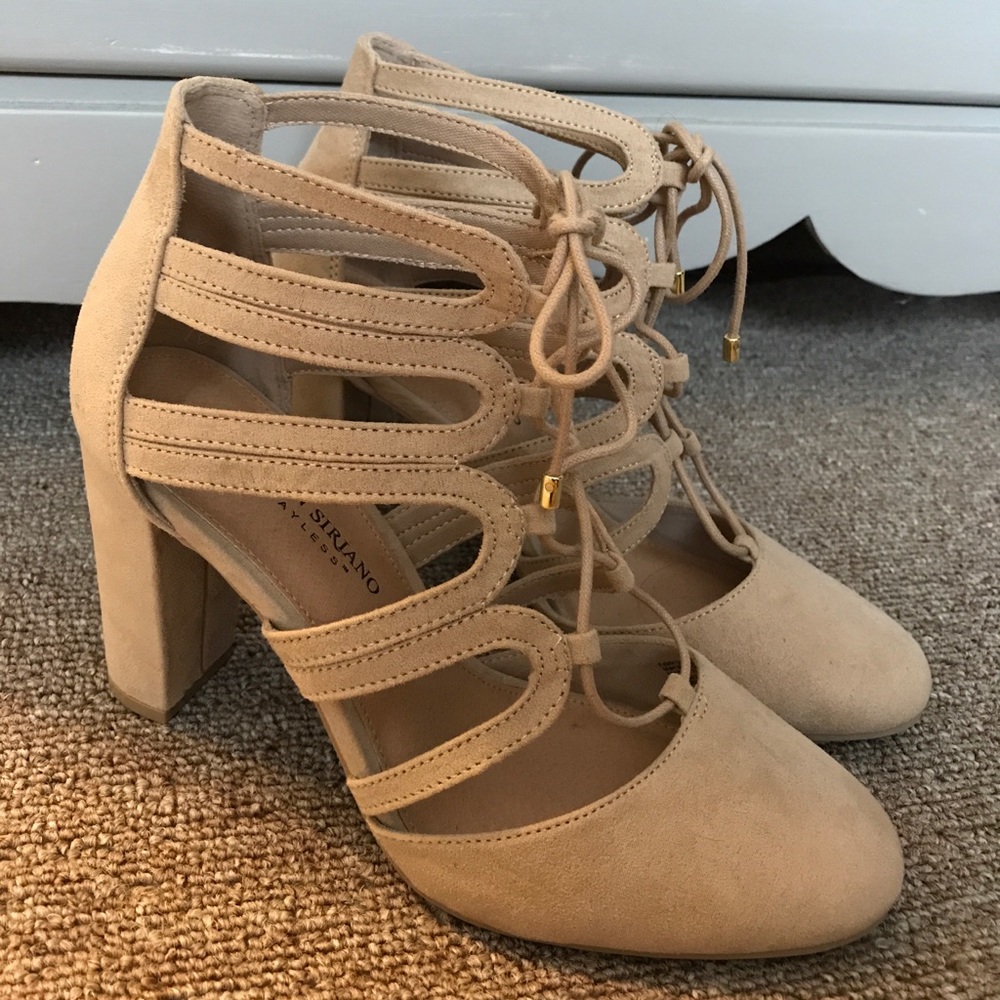 Christian Siriano Blush/Nude Block Heels- 7 1/2 W