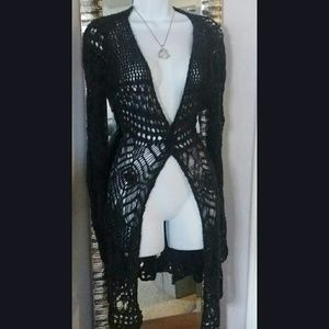 20% off 3+ items; Black mesh cardigan