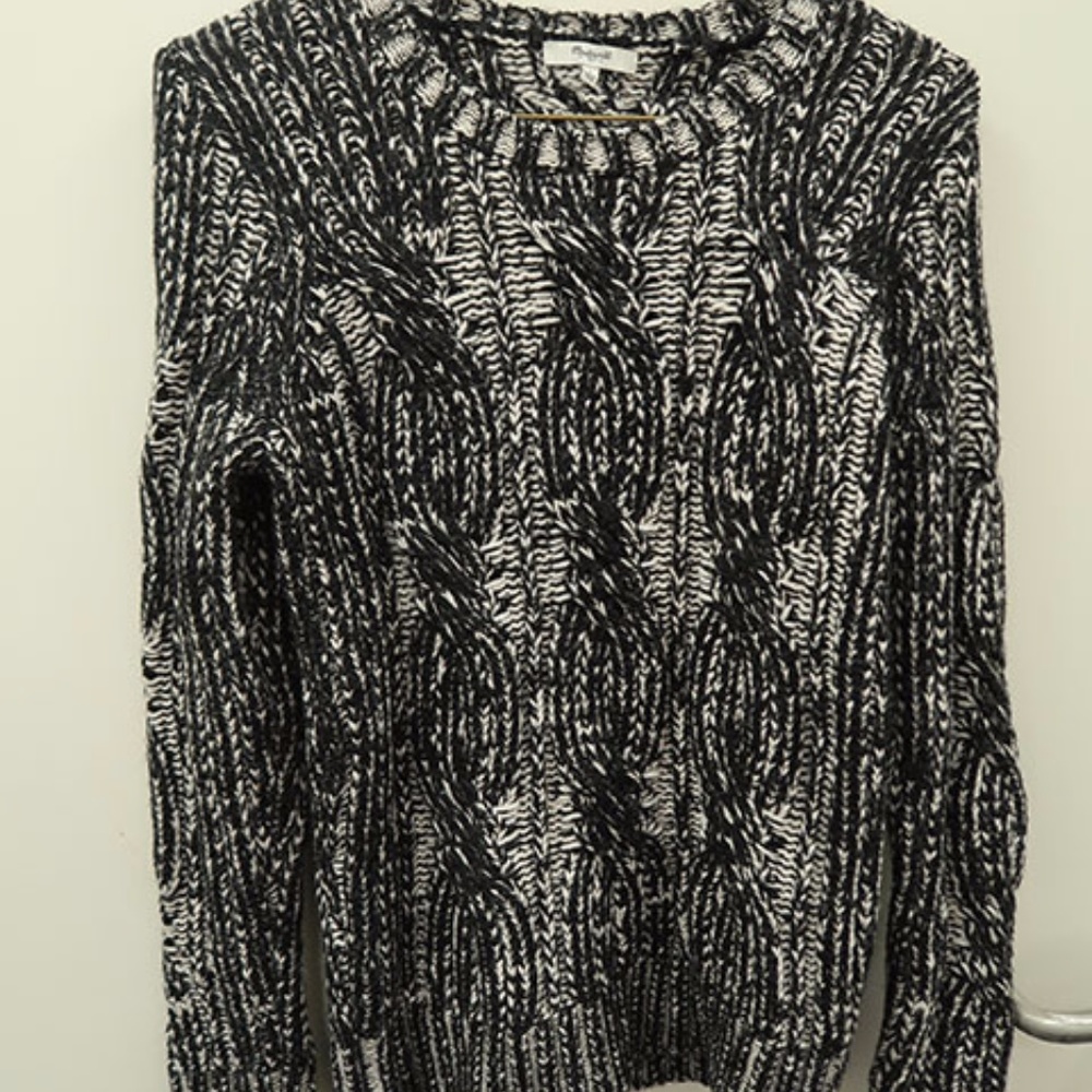 Madewell Plaited Cable Sweater, Size L, Mint!