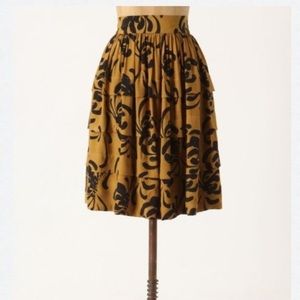 Anthropologie Sariah Calligraphy Strokes Skirt