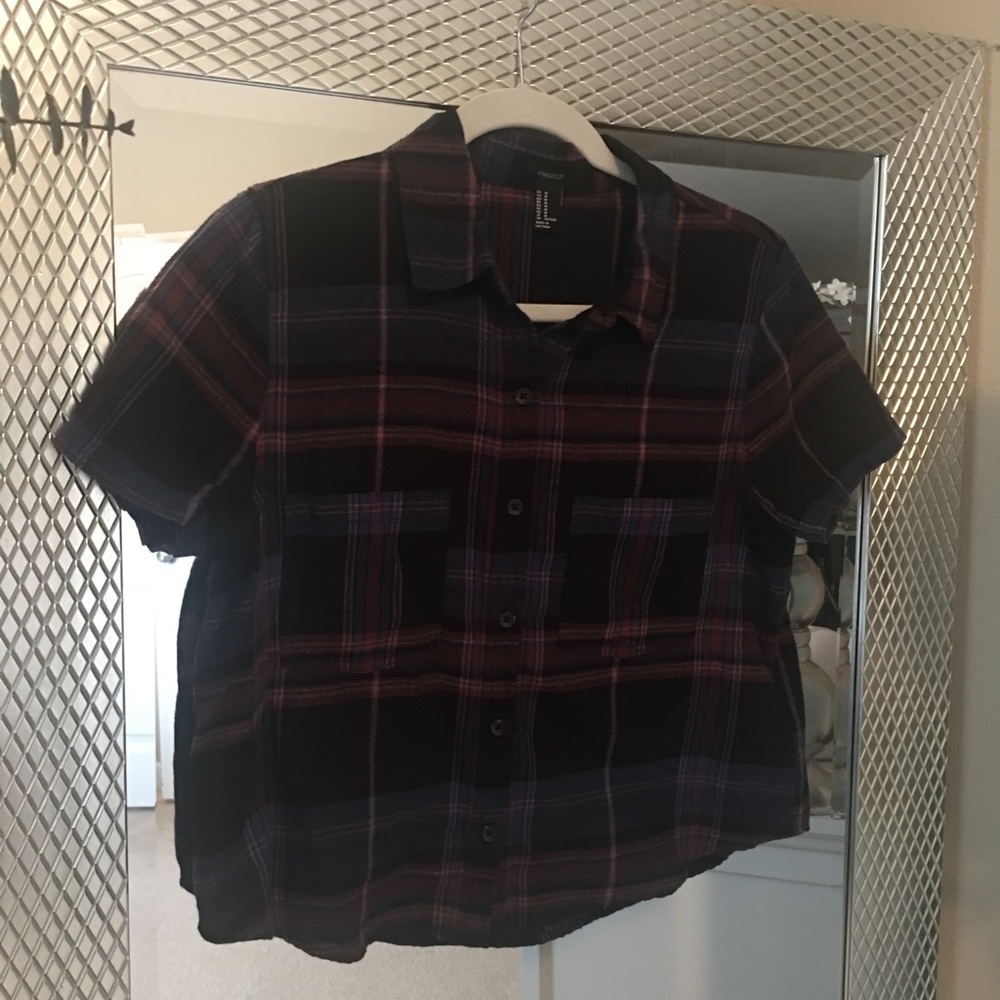 Forever 21 Cropped Plaid Top