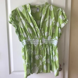 Lime green blouse size XL