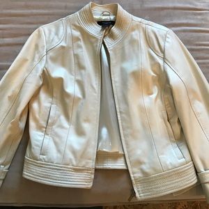 Off white leather jacket