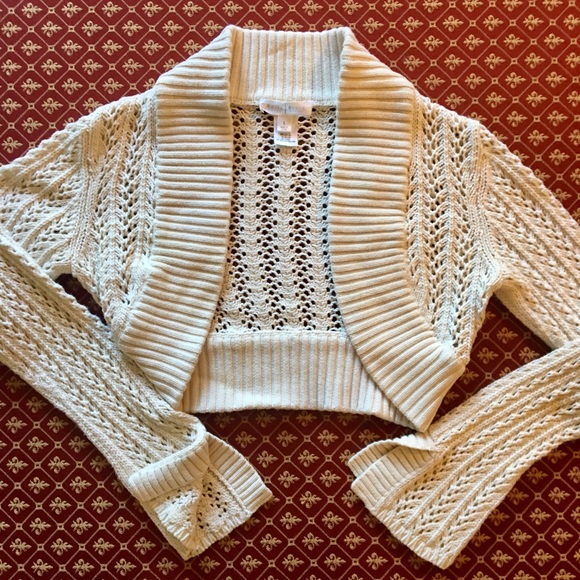 White House Black Market Tops | Whbm Crocheted Shrug | Color: Cream/White | Size: L | Madcatter's Closet