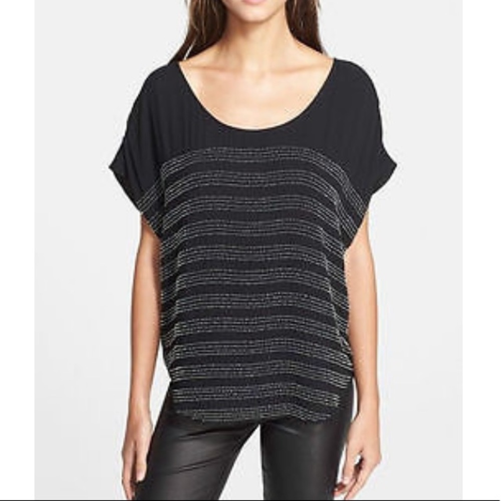 NWT Joie Black Embellished Beaded Top