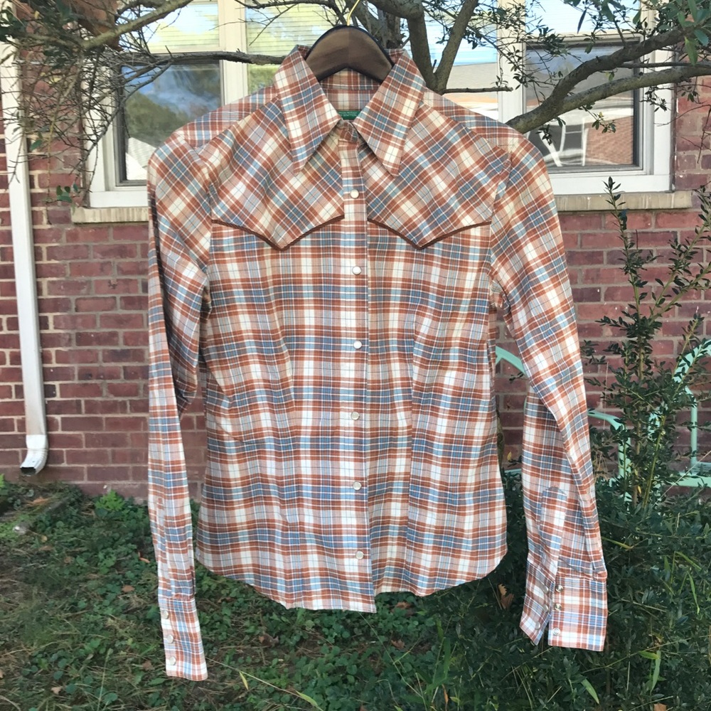 Hey Cowgirl! Benetton Plaid Shirt *MADE IN ITALY*