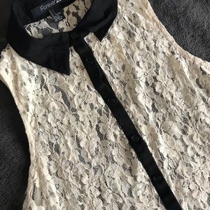 Lace Button Up Tank | Forever 21