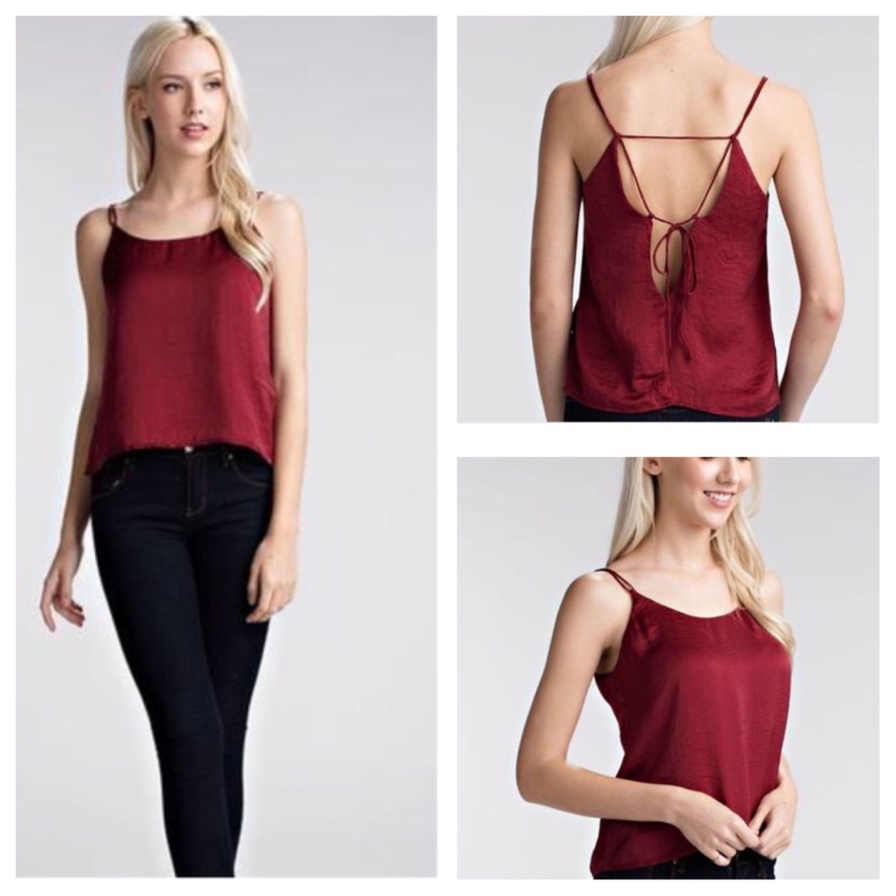 🎈SALE 🎈Oxblood Crisscross Back Cami - Picture 4 of 7