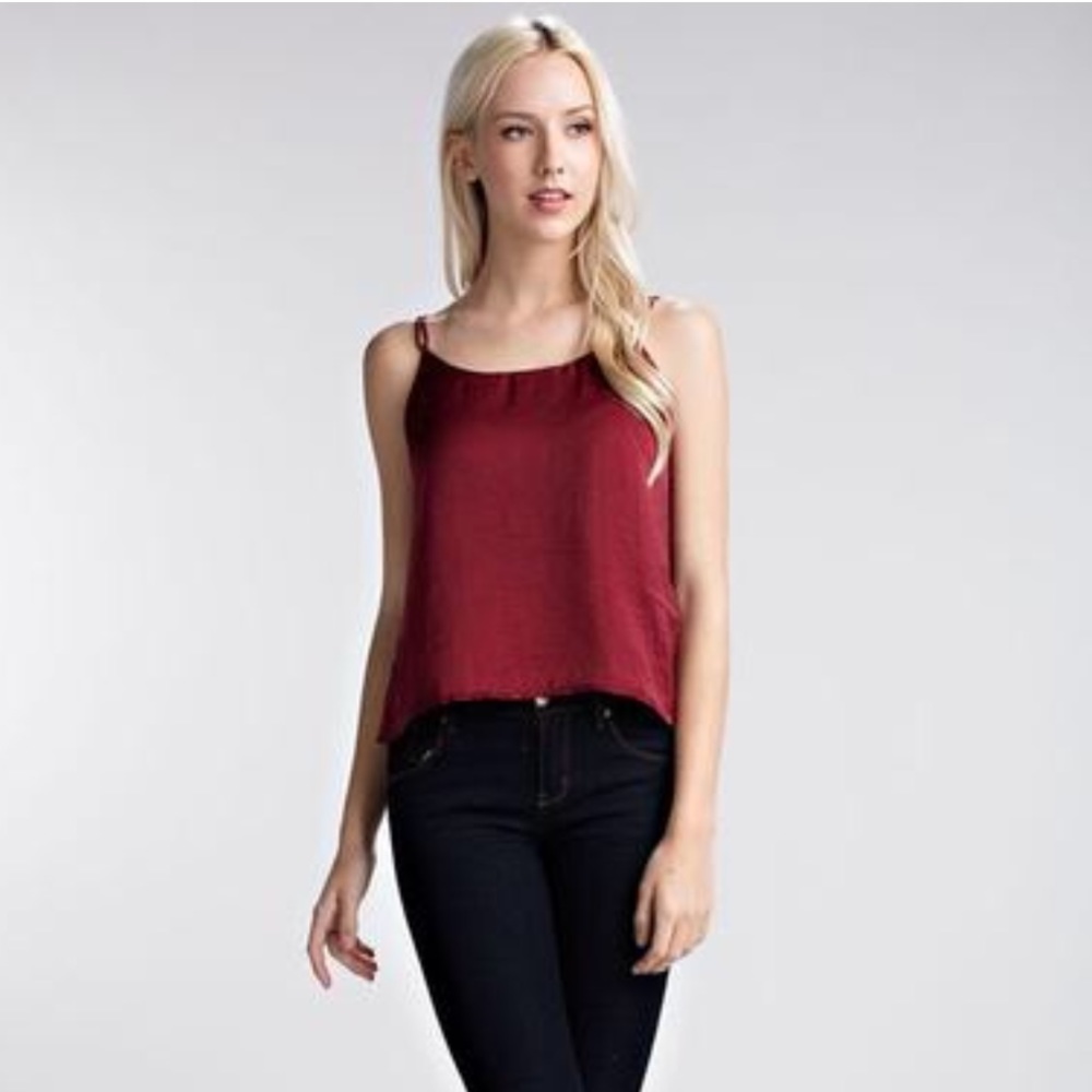 🎈SALE 🎈Oxblood Crisscross Back Cami - Picture 6 of 7