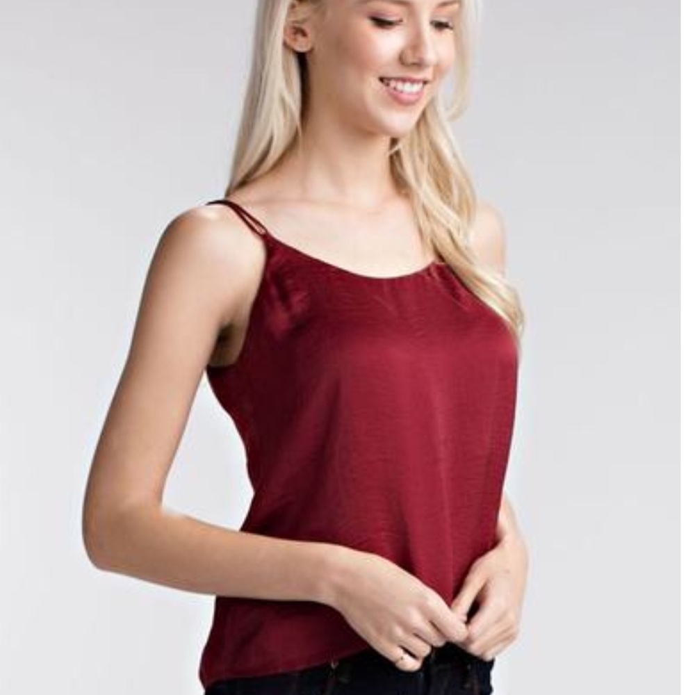 🎈SALE 🎈Oxblood Crisscross Back Cami - Picture 5 of 7