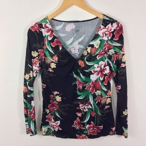 Elie Tahari Silk long sleeve floral blouse