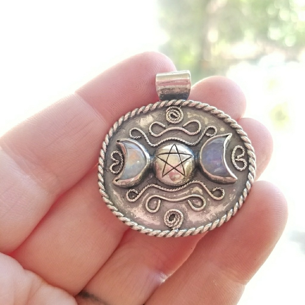 Triple Goddess Pendant Necklace