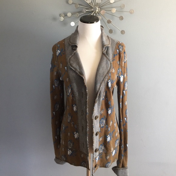 Anthropologie Jackets & Blazers - Anthropologie Floral jacket with elbow patches