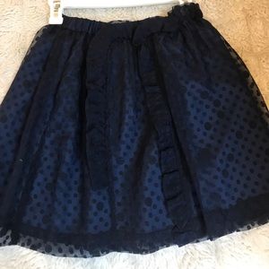 Girls' sheer polka-dot ruffle pull-on skirt