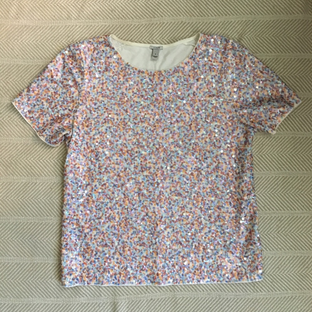 J.Crew multi-color sequin top