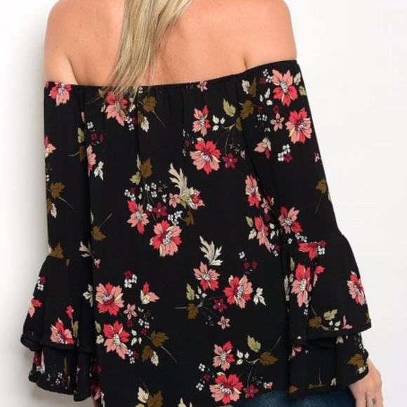 FLORAL OFF SHOULDER TOP - Picture 2 of 2