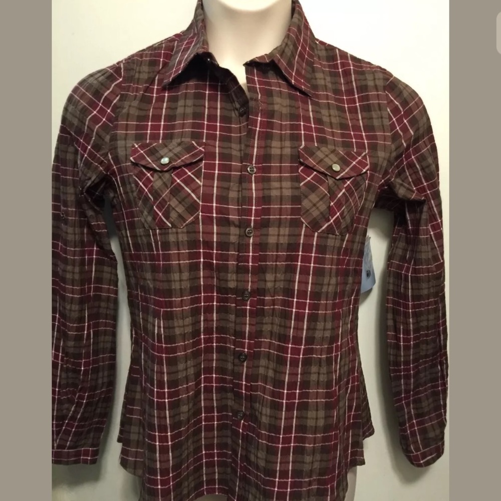 NWT Jessica Weekend Plaid Top