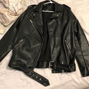 Zara faux leather moto jacket