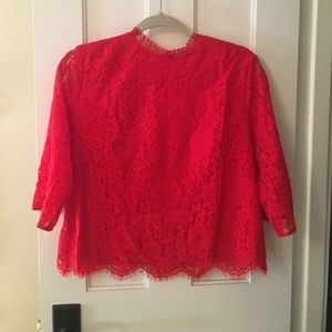 H&M red lace top