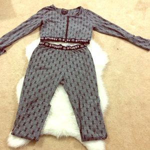 Stussy crop top and leggings set