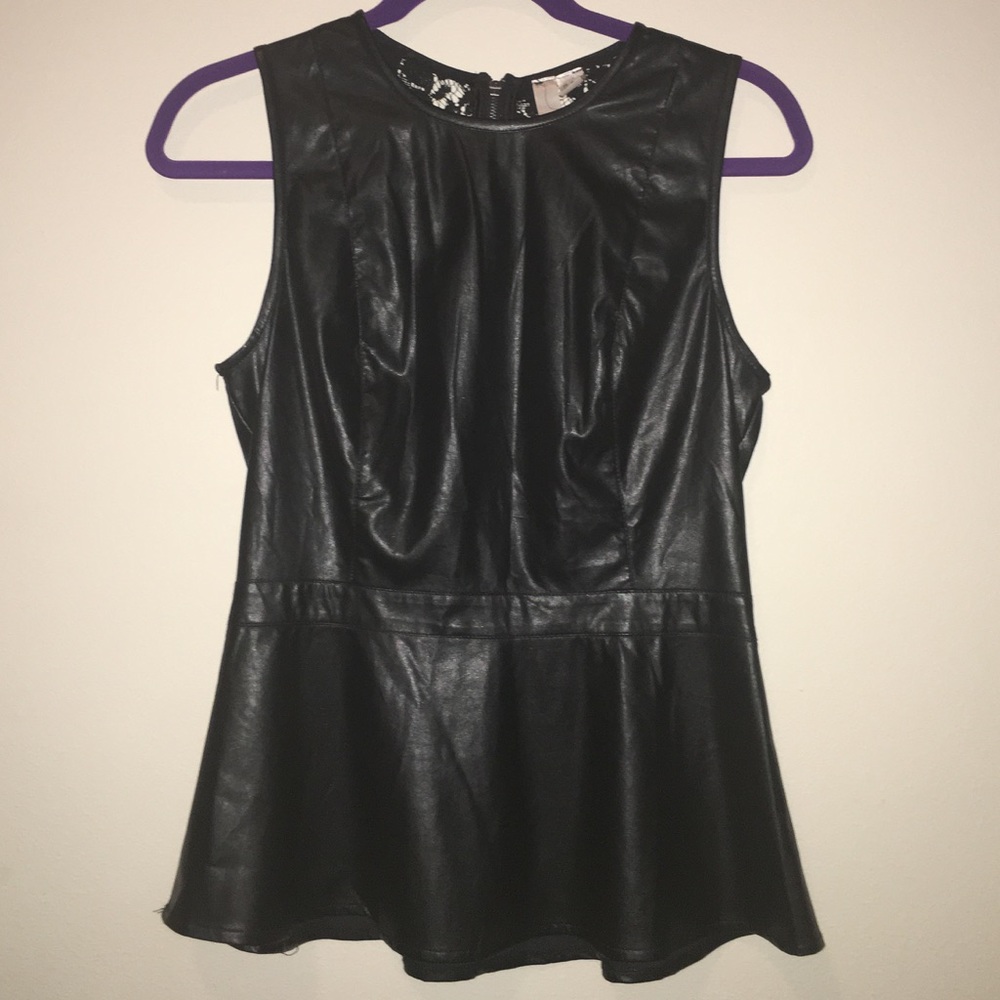 Pleather Peplum Top