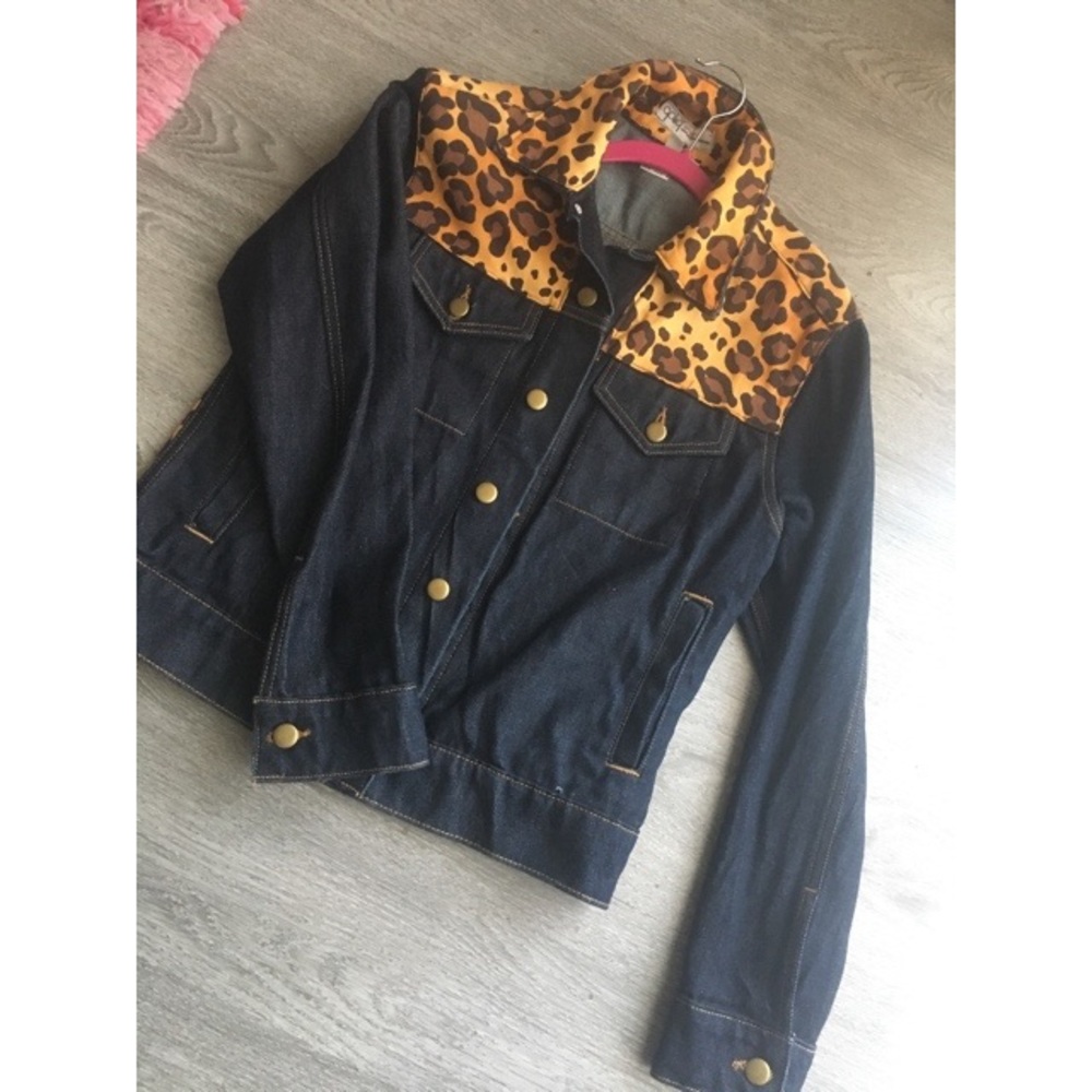 CUSTOM Cheetah Jean Jacket