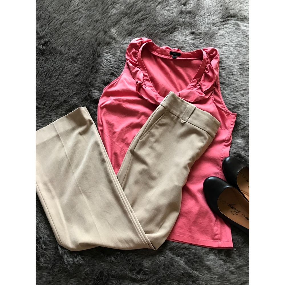 Ann Taylor Loft Wide Leg Tan Trousers (Business)