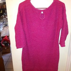 Long Pink Sweater with sparkle