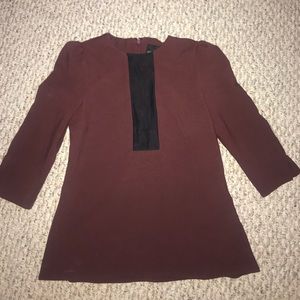 ASOS petite burgundy “peplum-like” top (US 4)
