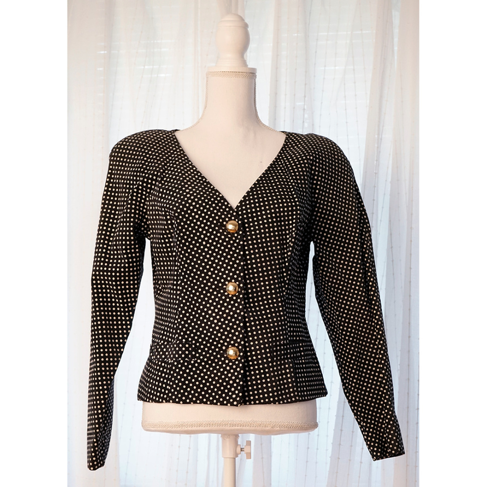 Vintage Suede Polka Dot Blazer