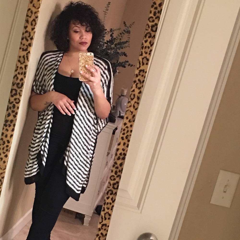 Black and White Oversized Sweater