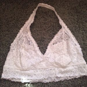 White lace halter bralette aerie