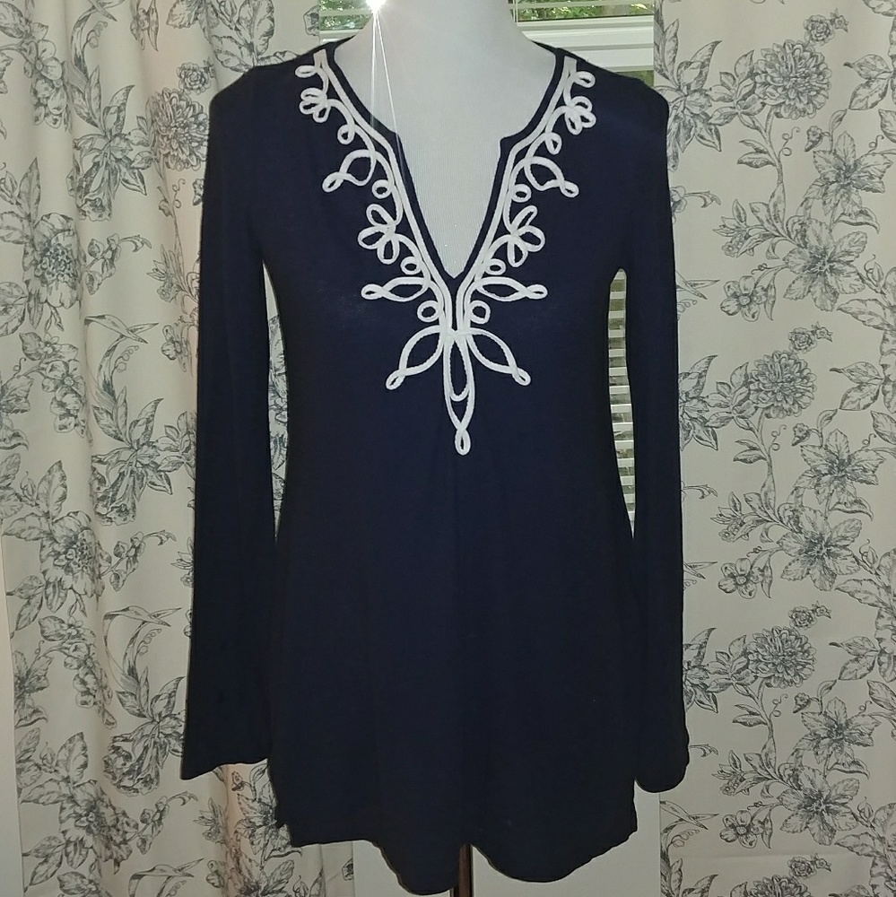 Navy Blue & White Lilly Pulitzer Top