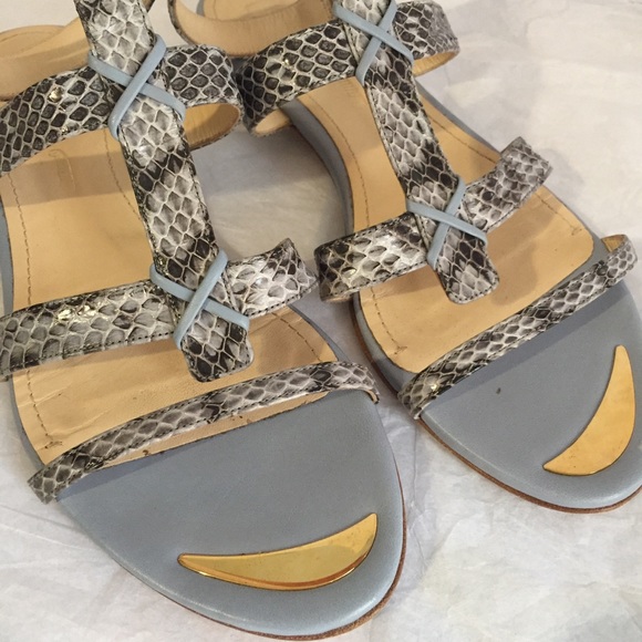 MAIYET BABY BLUE SNAKE SKIN SANDALS - Picture 2 of 8