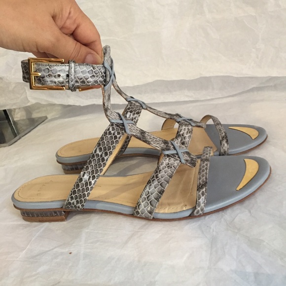 MAIYET BABY BLUE SNAKE SKIN SANDALS - Picture 3 of 8