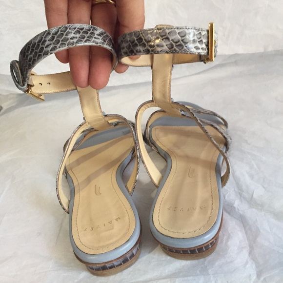 MAIYET BABY BLUE SNAKE SKIN SANDALS - Picture 4 of 8