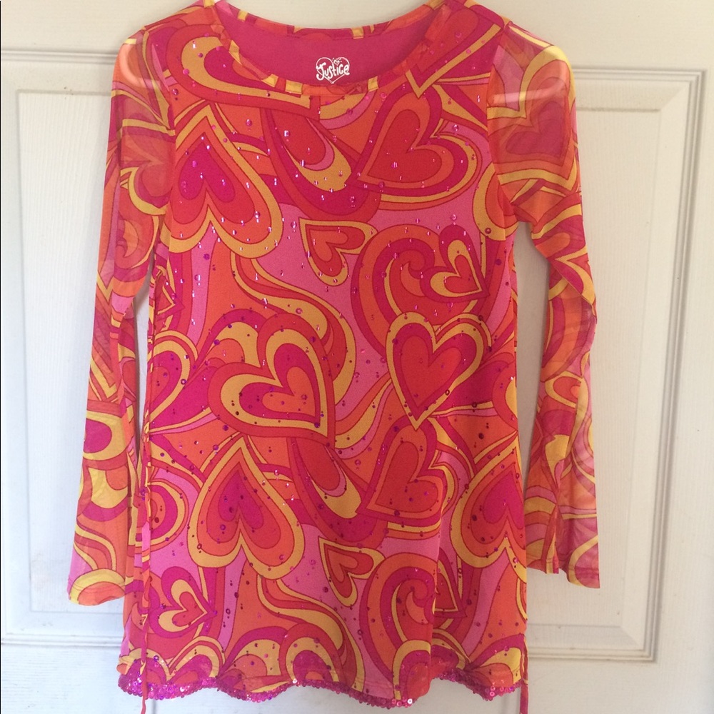 Justice Little Girls Sparkle Chic Mode Top