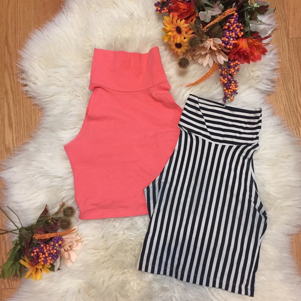 SOLD!! Two American Apperal turtle neck crop tops