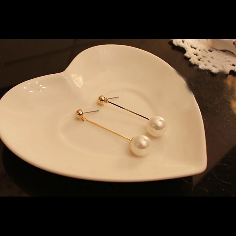 Women fashion jewelry long section pearl earrings