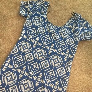 Blue and White Aztec dress