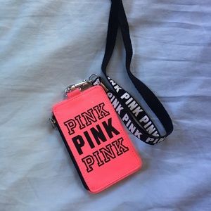 Pink lanyard wallet