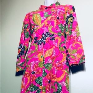 Vintage Funky Floral Long Sleeve Maxi Dress