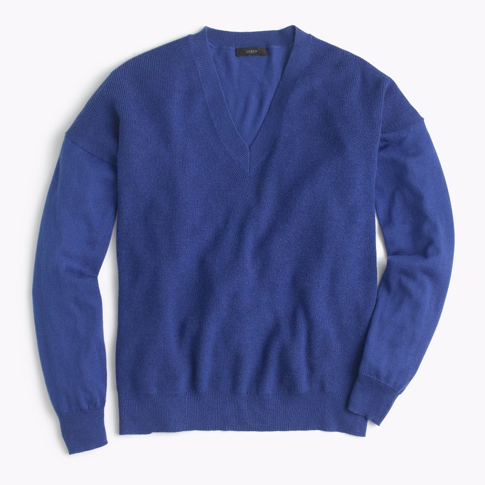 J.Crew V-neck sweater in merino wool-cotton