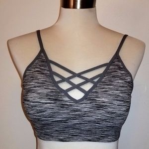 2 Zone Pro Sports Bras Grey & Fushia Large