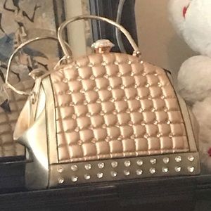 Bedazzled gold dress purse